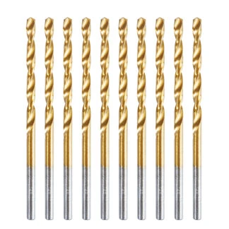 616-113 10 Piece Titanium Coated Drill Bit Pack 1/8 Dia x 2-3/4 Inch Long