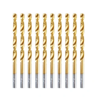 616-121 10 Piece Titanium Coated Drill Bit Pack 3/16 Dia x 3-1/2 Inch Long