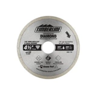 640-110 Continuous Rim Diamond 4-1/2 Inch Dia x 7/8 Bore