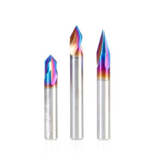 AMS-310-K 3-Pc CNC Spektra™ Extreme Tool Life Coated 30°, 60° & 90° V-Groove, Signmaking & Lettering Pack, 1/4 Inch Shank