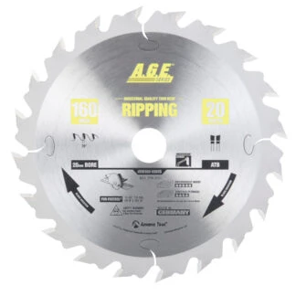 MD160-020TB Carbide Tipped Saw Blade for Festool® and Other Track Saw Machines 160mm Dia x 28T ATB 15 Deg 20mm Bore Ripping Circular Saw Blade Fits TS 55 F TSC 55 K HK 55 HCK 55