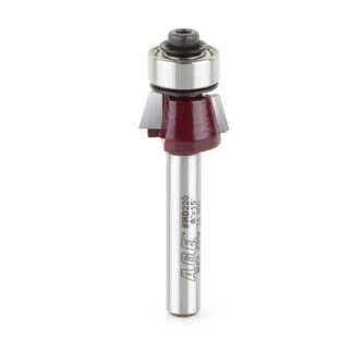 MD220 Carbide Tipped Bevel Laminate Trim 15 Deg x 5/8 Dia x 1/4 x 1/4 Inch Shank with Ball Bearing