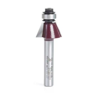 MD221 Carbide Tipped Bevel Laminate Trim 22 Deg x 1/2 Dia x 5/16 x 1/4 Inch Shank with Ball Bearing