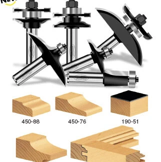 440-19 Carbide Tipped Ogee Stile & Rail 2-Piece Set 9/32 Radius x 1-3/4 Dia x 57/64 x 1/2 Inch Shank with Ball Bearing for 3/4 to 1 Inch Material