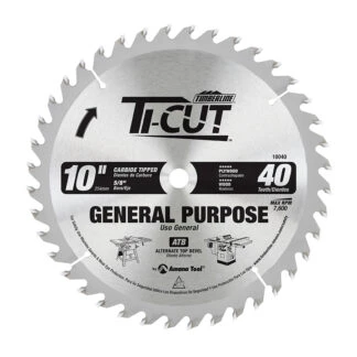 10040 Carbide Tipped Ti-Cut™ General Purpose & Finishing 10 Inch Dia x 40T ATB 18 Deg 5/8 Bore
