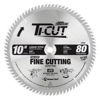 10080 Carbide Tipped Ti-Cut™ General Purpose & Finishing 10 Inch Dia x 80T ATB 10 Deg 5/8 Bore
