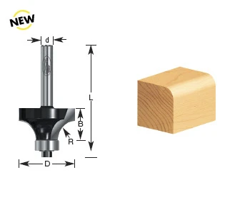 320-20 Carbide Tipped Corner Round 5/16 Radius x 1-1/8 Dia x 1/2 x 1/4 Inch Shank with Ball Bearing