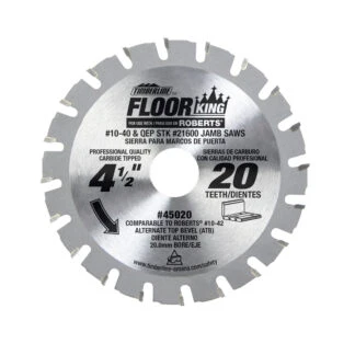 45020 Carbide Tipped Floor King Comparable to Roberts® 10-42 Designed for Jamb/Undercut 10-40 & 21600 Saws 4-1/4 Inch Dia x 20T ATB 5 Deg 5/8 & 20mm Bore