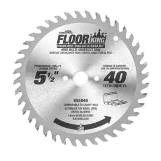 55040 Carbide Tipped Floor King Designed for Crain® Multi-Undercut Saws 5-1/2 Inch Dia x 40T ATB 12 Deg 14mm Bevel Bore