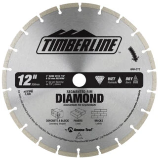 640-370 Segmented Rim Diamond 12 Inch Dia x 1 Inch Bore