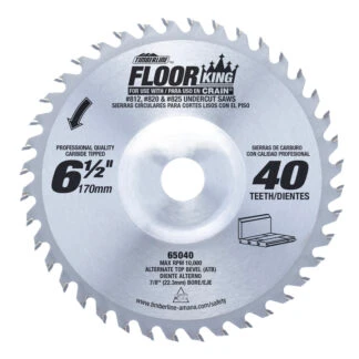 65040 Carbide Tipped Floor King For Crain® Jamb/Undercut Saws 6-1/2 Inch Dia x 40T ATB 19 Deg 7/8 Concave Bore