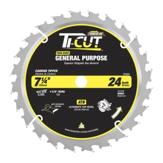 72524 Carbide Tipped Ti-Cut™ General Purpose & Finishing 7-1/4 Inch Dia x 24T ATB 10 Deg 5/8 Bore with Diamond Knockout