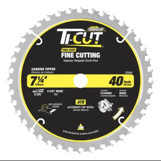 72540 Carbide Tipped Ti-Cut™ General Purpose & Finishing 7-1/4 Inch Dia x 40T ATB 10 Deg 5/8 Bore with Diamond Knockout