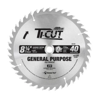 82540 Carbide Tipped Ti-Cut™ General Purpose & Finishing 8-1/4 Inch Dia x 40T ATB 10 Deg 5/8 Bore with Diamond Knockout