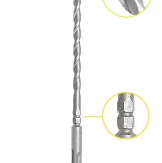 613-500 Carbide Tipped Hexagonal Slotted Drive System Drill Bit Plus 2 Flute 5/32 Dia x 3 x 7 Inch Long